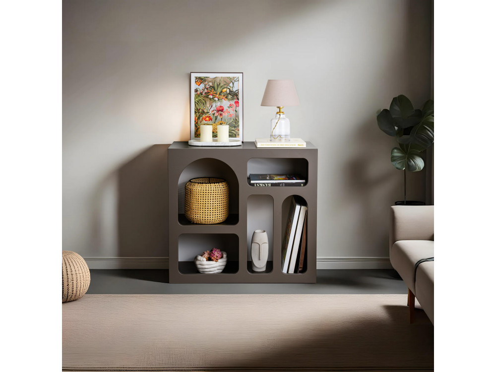 Lessa" wooden sideboard - 80 x 37 x 74 cm - Charcoal grey
