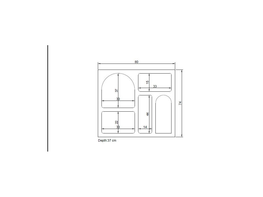 Lessa" wooden sideboard - 80 x 37 x 74 cm - Charcoal grey