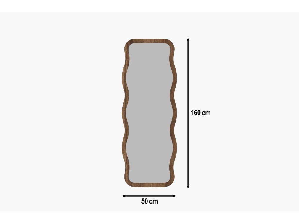 Wooden mirror "Aror" - 50 x 160 cm - Brown