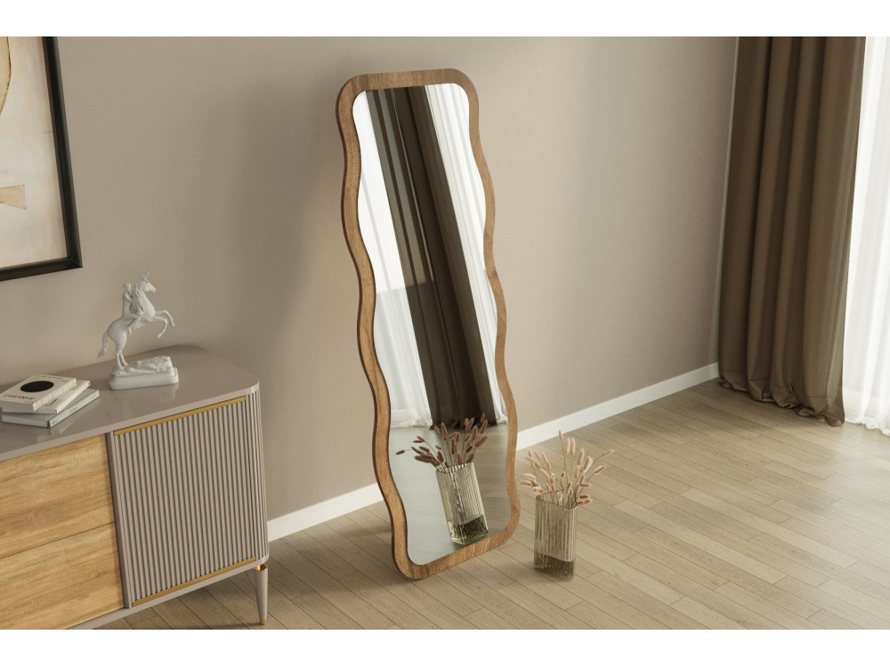 Wooden mirror "Aror" - 50 x 160 cm - Brown