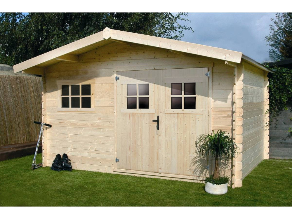 Wooden garden shed - 19.72 m² - 4.64 x 4.25 x 2.32 m - 28 mm