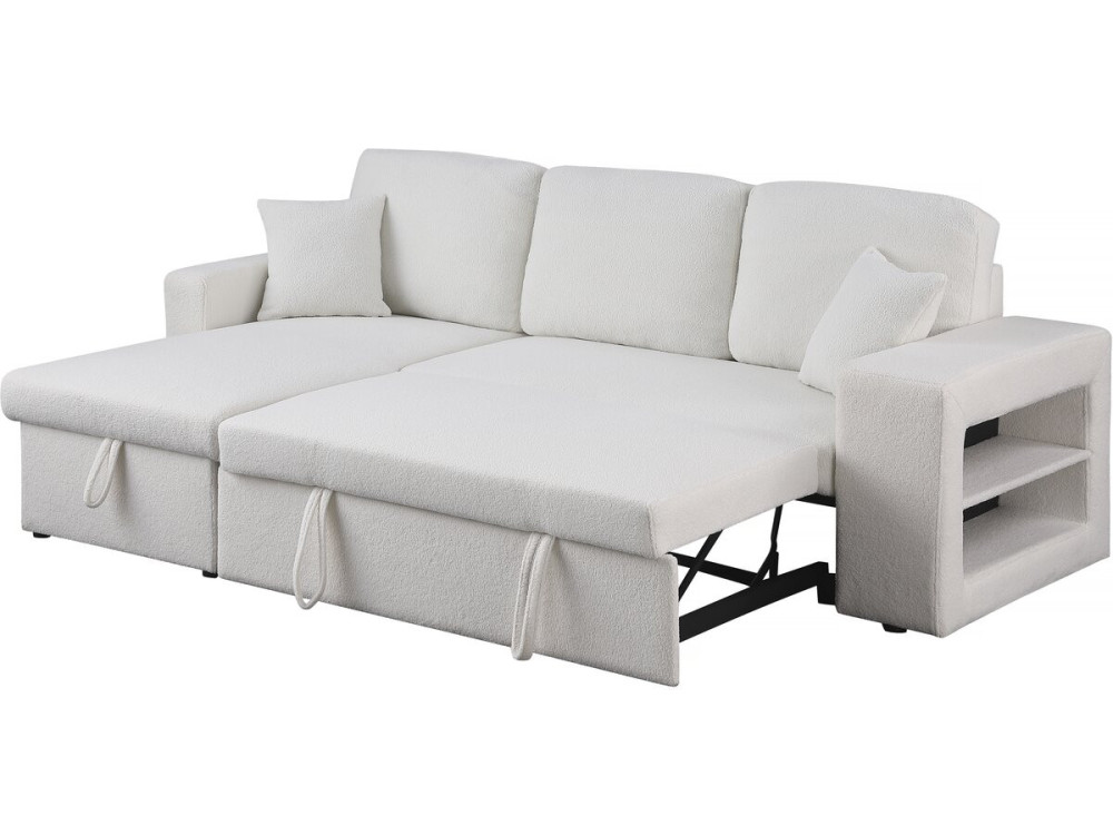Axel convertible/reversible terry corner sofa - 3 places - White