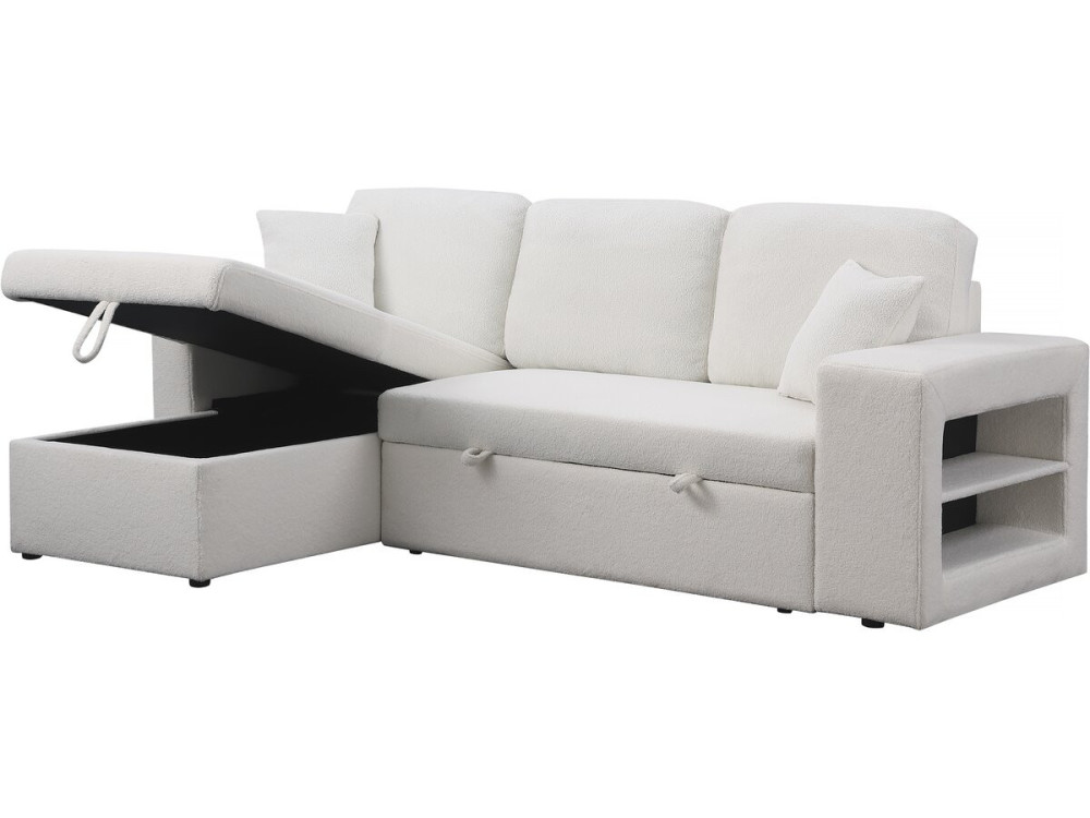 Axel convertible/reversible terry corner sofa - 3 places - White