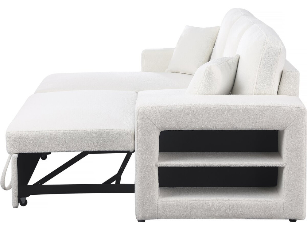 Axel convertible/reversible terry corner sofa - 3 places - White