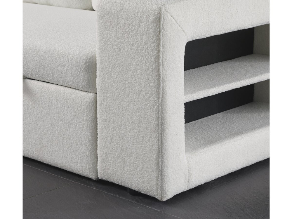 Axel convertible/reversible terry corner sofa - 3 places - White
