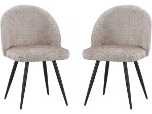 Set of 2 "Samuel" Fabric Chairs - 53 x 51 x 82 cm - Beige