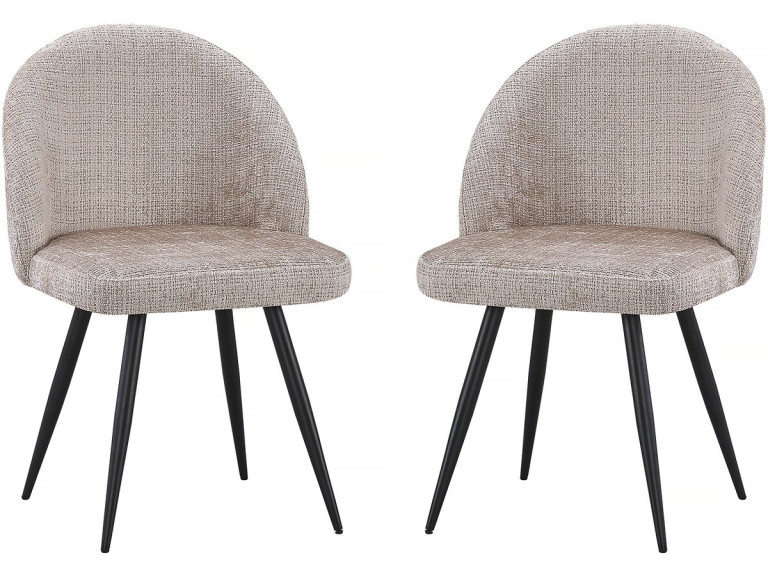 Set of 2 "Samuel" Fabric Chairs - 53 x 51 x 82 cm - Beige