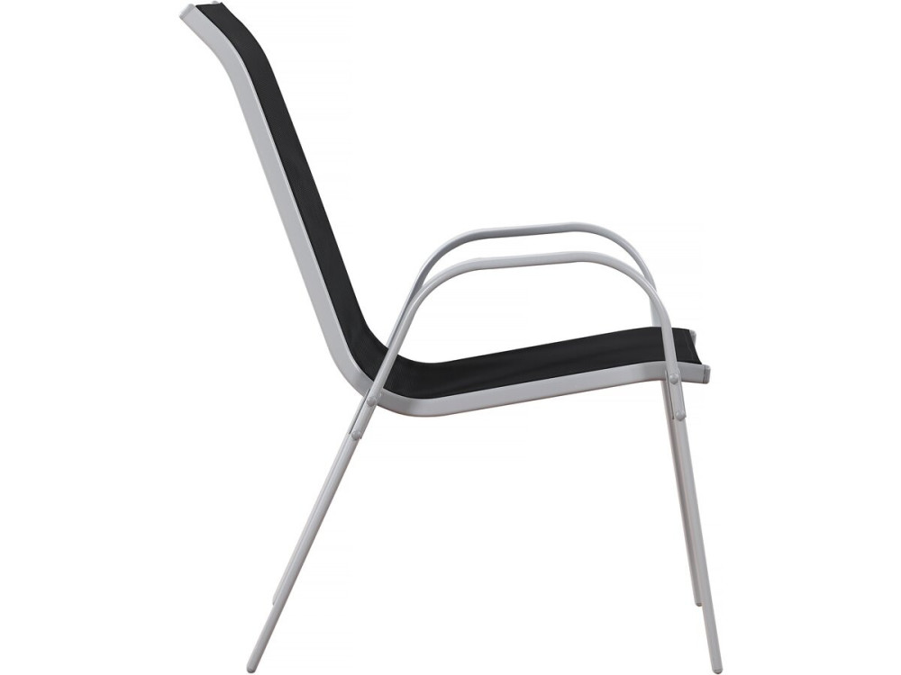 "Cordoba" Textilene garden chair - Phoenix - Black - Pack of 2