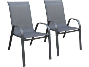 Cordoba" textilene garden armchair - Phoenix - Set of 2 - Anthracite