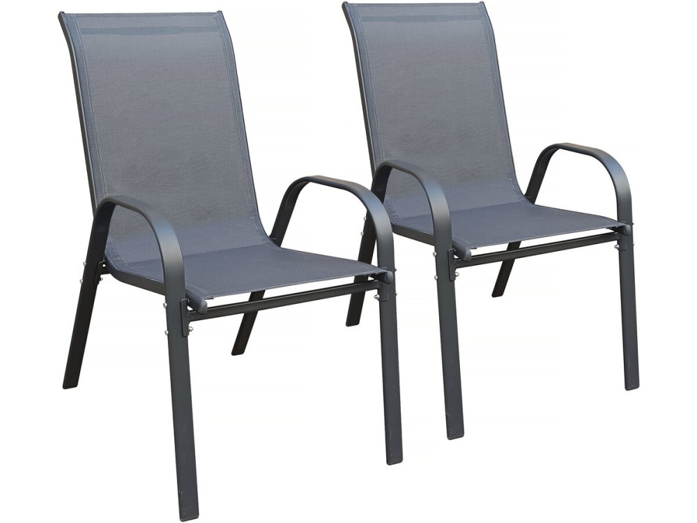 Cordoba" textilene garden armchair - Phoenix - Set of 2 - Anthracite