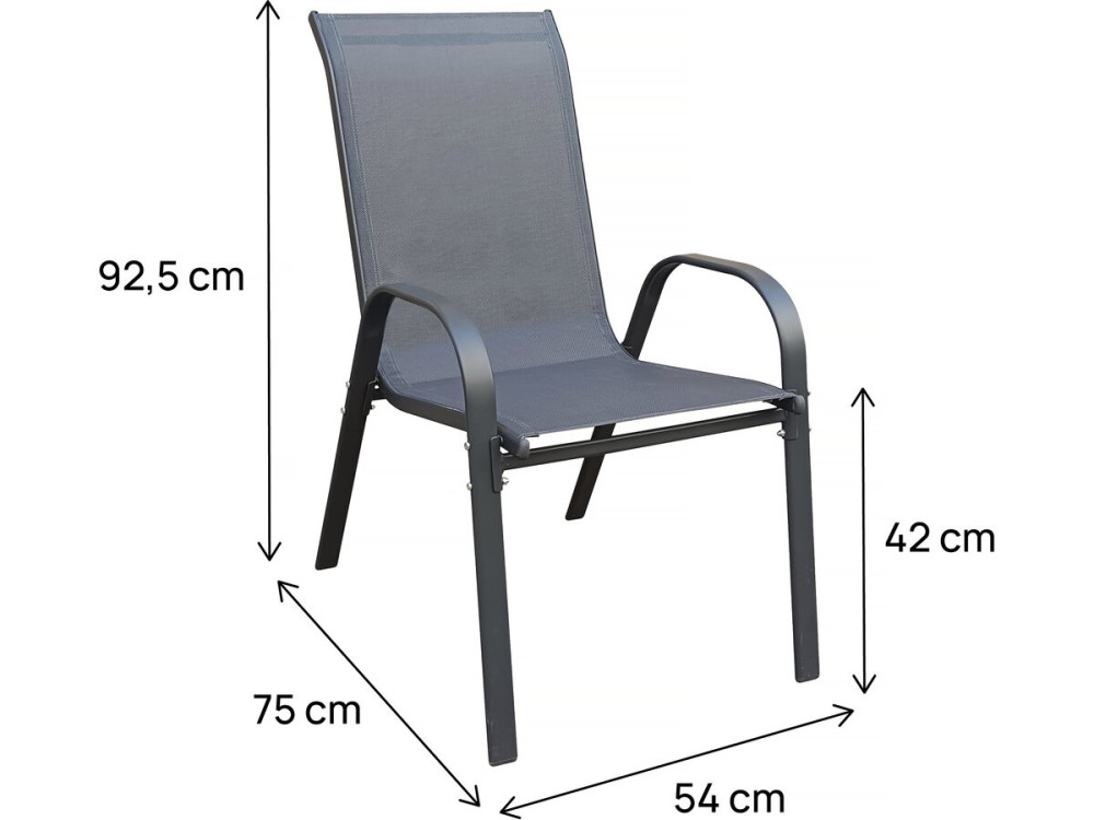 Cordoba" textilene garden armchair - Phoenix - Set of 2 - Anthracite