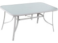 "Cordoba" garden table - Phoenix - 6 sits - Silver. - White