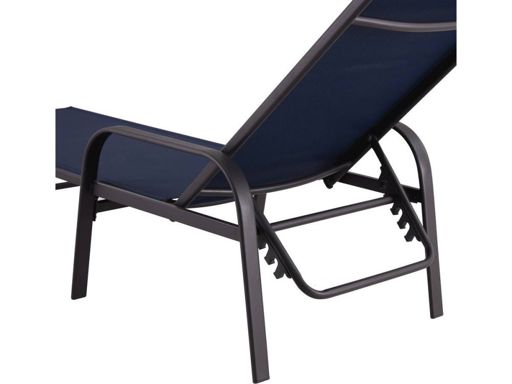 Set of 2 "Farniente" metal sun loungers - Midnight blue