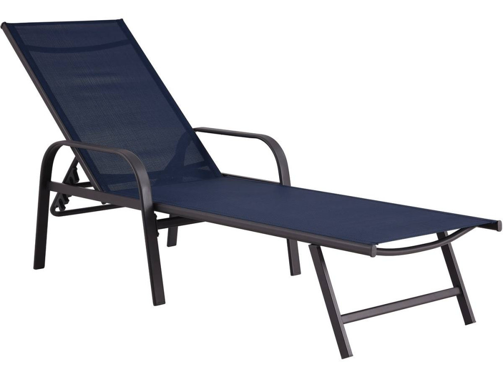 Set of 2 "Farniente" metal sun loungers - Midnight blue