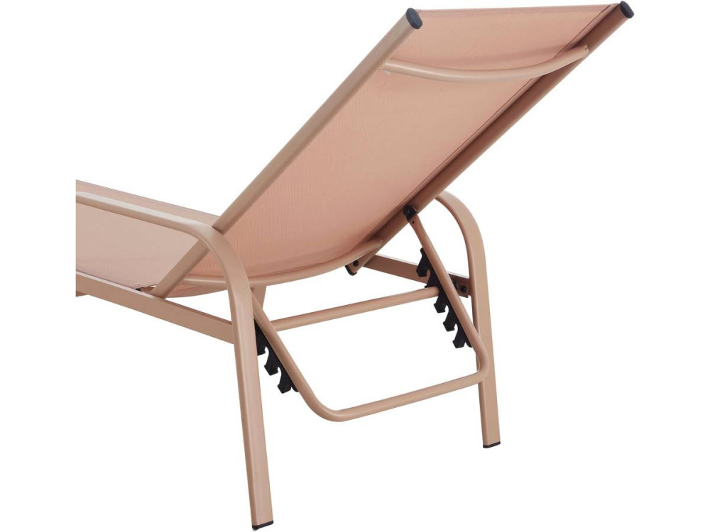 Set of 2 "Farniente" metal sun loungers - Brown