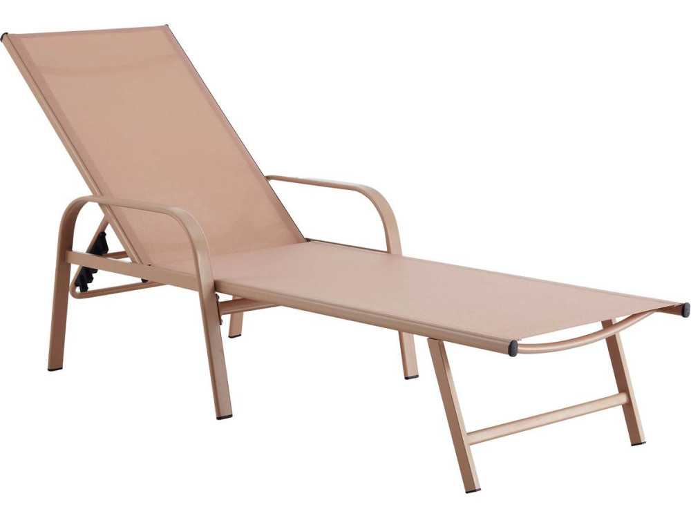 Set of 2 "Farniente" metal sun loungers - Brown