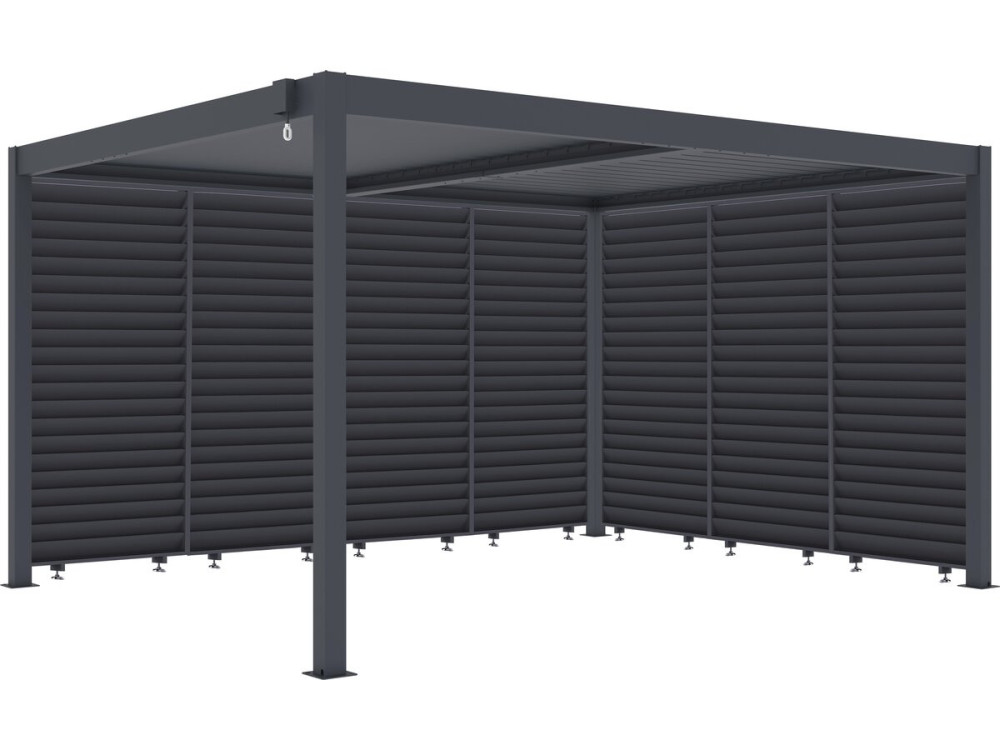 Bioclimatic pergola with 7 "Windsor" aluminum louvers - 3 x 4 m - Gray
