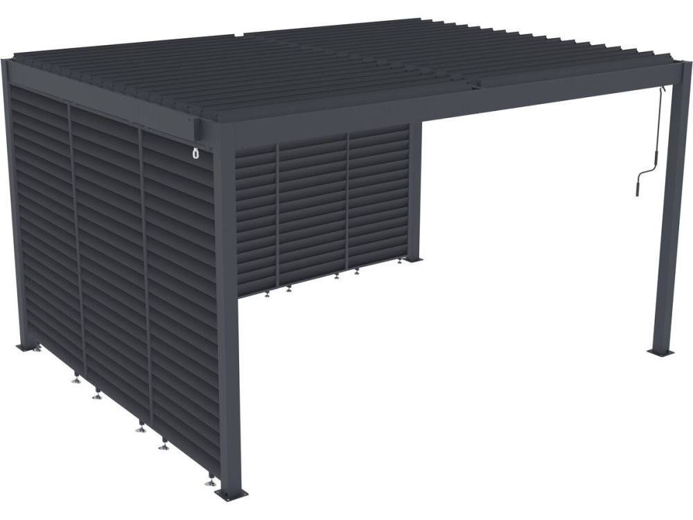 Bioclimatic pergola with 7 "Windsor" aluminum louvers - 3 x 4 m - Gray