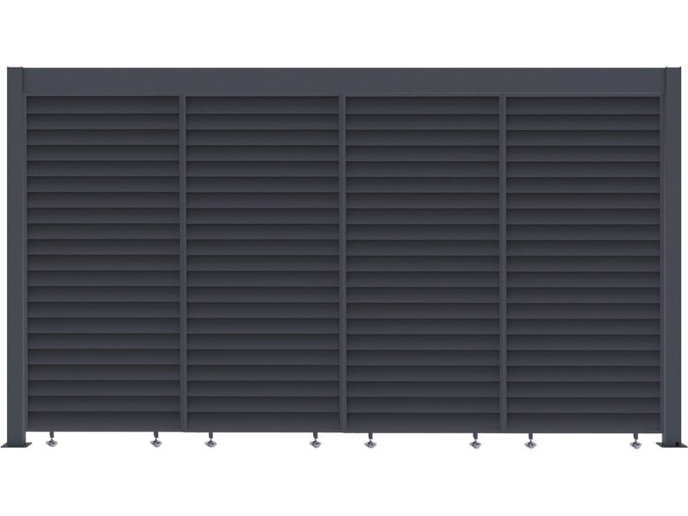 Bioclimatic pergola with 7 "Windsor" aluminum louvers - 3 x 4 m - Gray