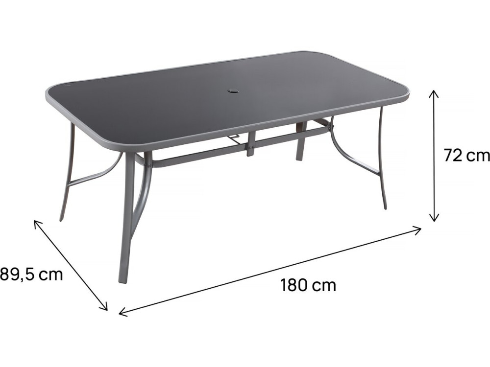 "Cordoba" garden table - Phoenix - 8 sits - Silver
