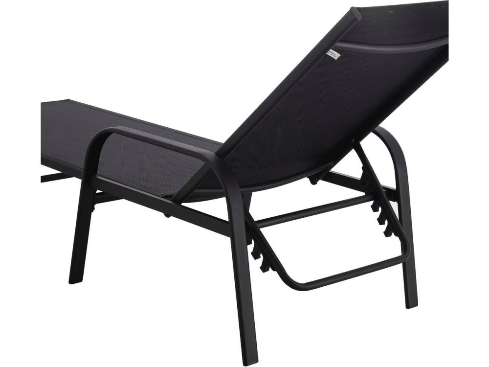 Set of 2 "Farniente" metal sun loungers - Black
