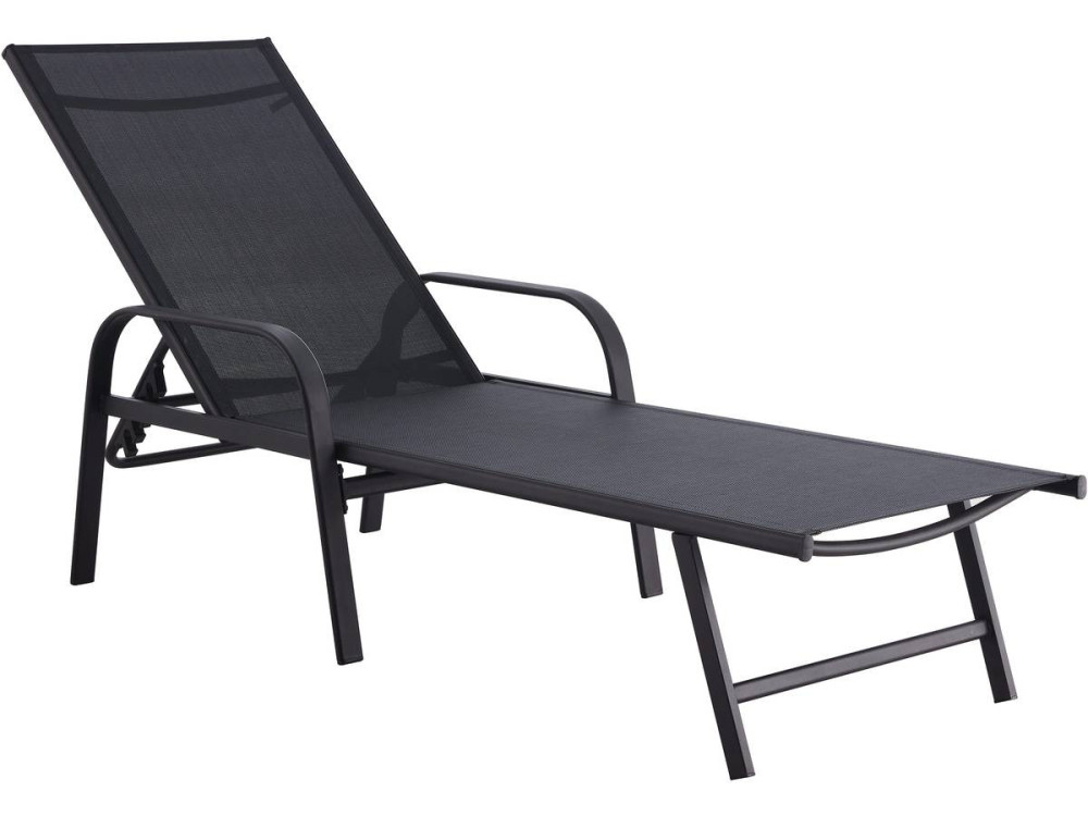 Set of 2 "Farniente" metal sun loungers - Black