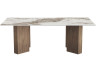 "Elma" Wooden Coffee Table with Ceramic Top - 120 x 60 x 40 cm - Brown