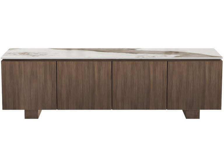 "Elma" Wooden TV Stand with Ceramic Top - 160 x 45 x 45 cm - Brown