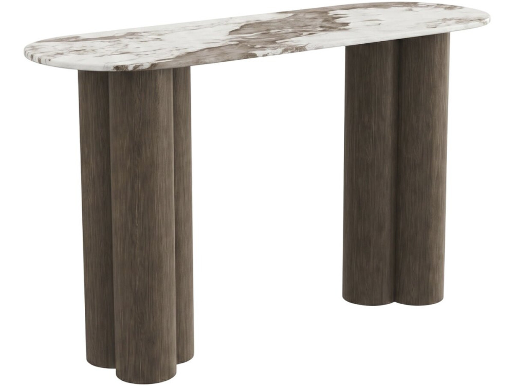 "Zora" Console Table with Ceramic Top - 140 cm - Brown
