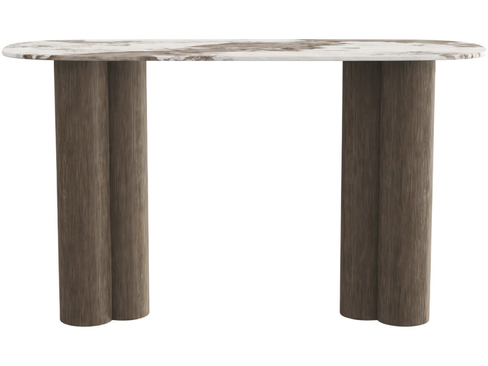 "Zora" Console Table with Ceramic Top - 140 cm - Brown