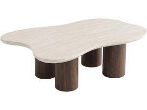 "Lya" Designer Wooden Coffee Table - 120 cm - Brown