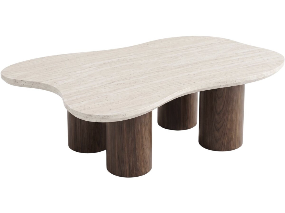 "Lya" Designer Wooden Coffee Table - 120 cm - Brown
