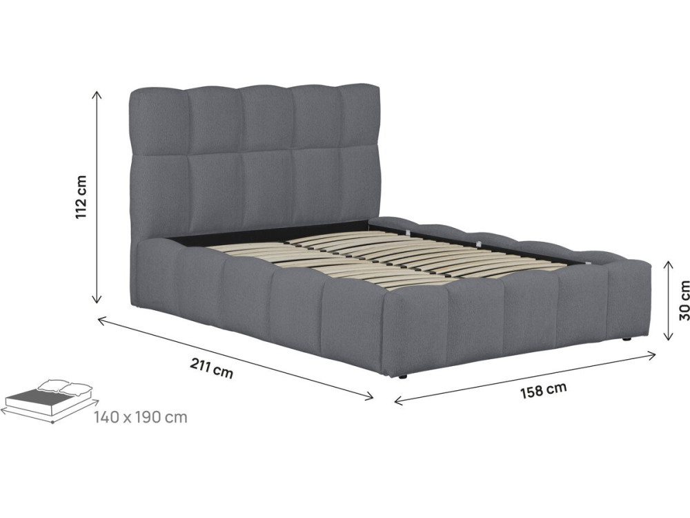 Couleur Gris Taille 140 x 190 cm