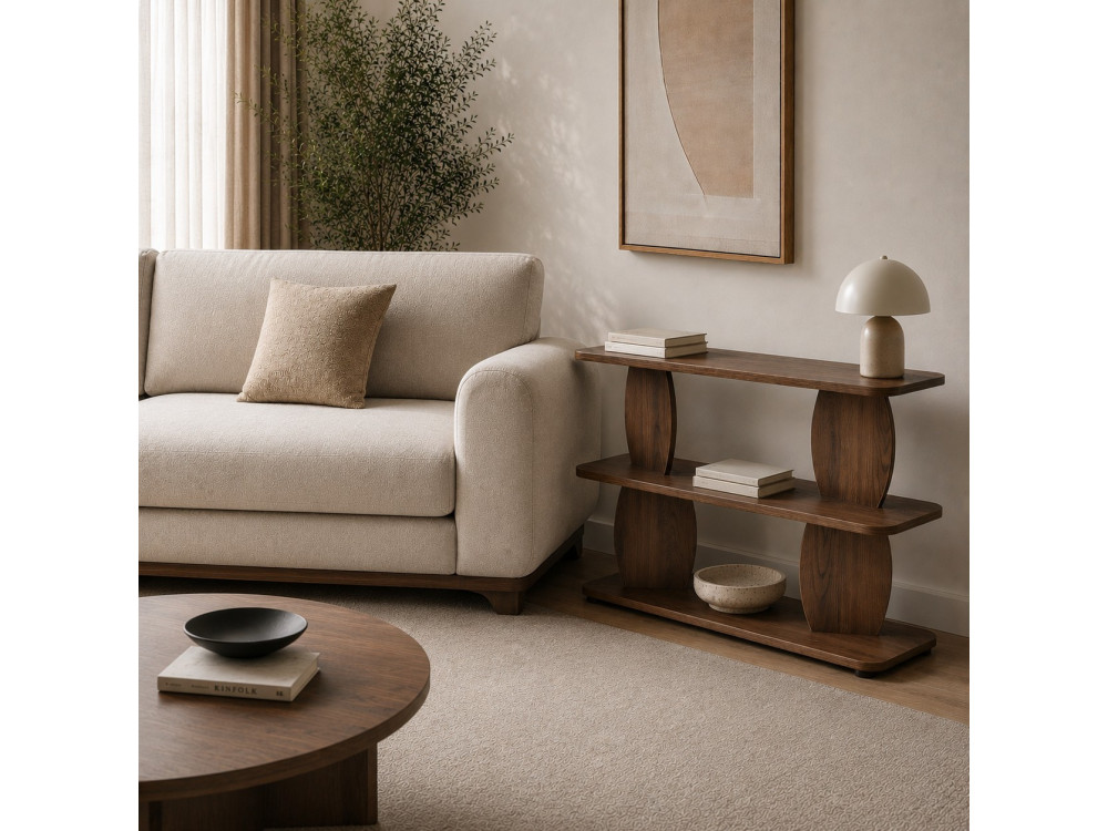 "Armonia" Wooden Side Table - 90 x 30 x 70 cm - Brown