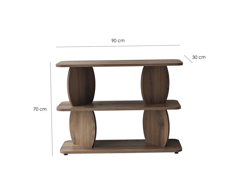 "Armonia" Wooden Side Table - 90 x 30 x 70 cm - Brown