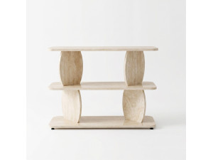 "Armonia" Wooden Side Table - 90 x 30 x 70 cm - Travertine