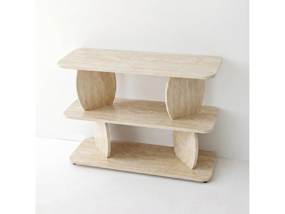 "Armonia" Wooden Side Table - 90 x 30 x 70 cm - Travertine