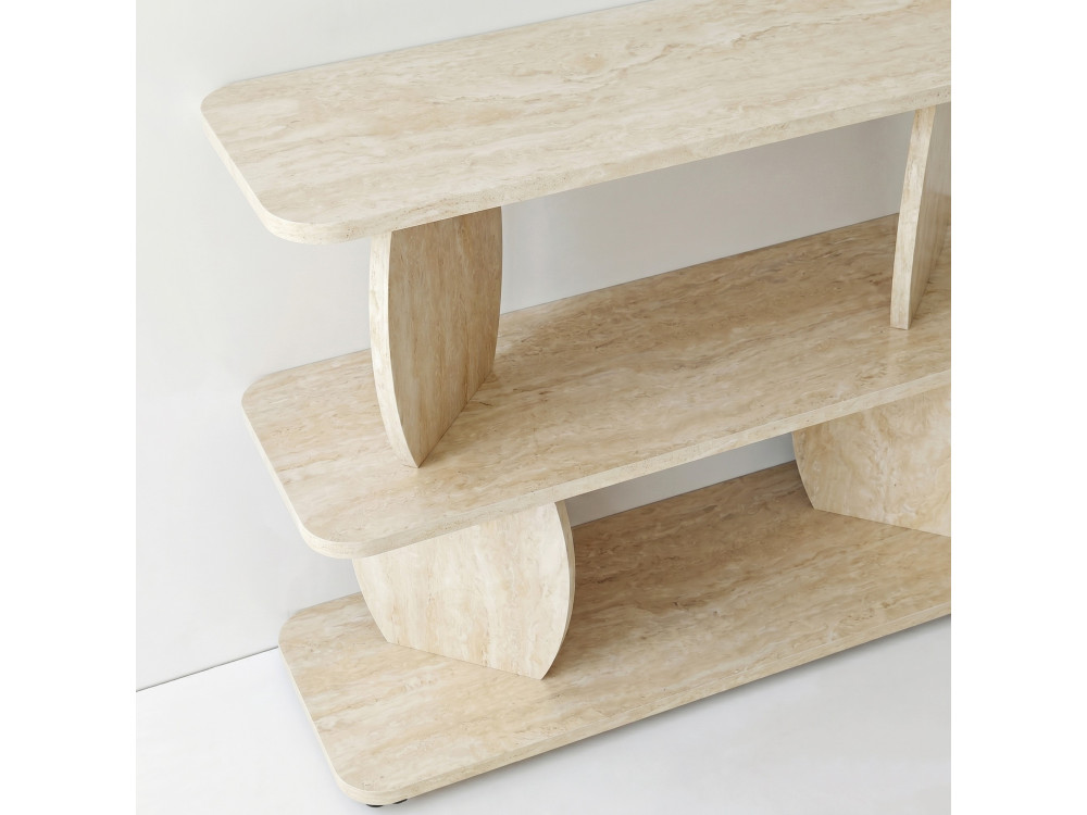 "Armonia" Wooden Side Table - 90 x 30 x 70 cm - Travertine