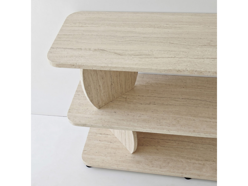 "Armonia" Wooden Side Table - 90 x 30 x 70 cm - Travertine