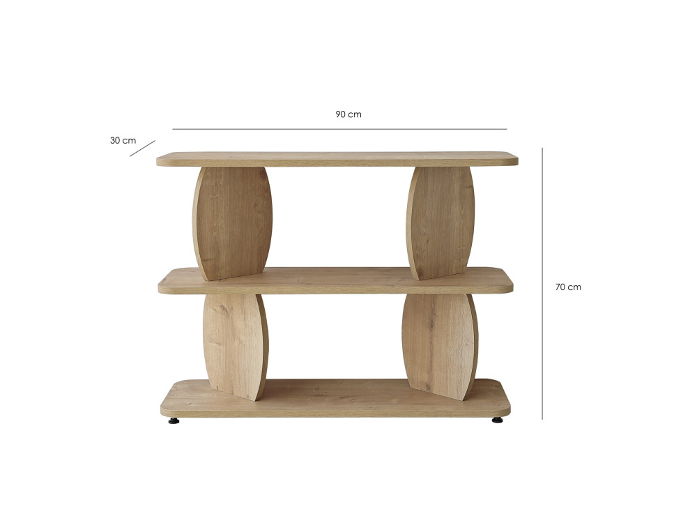 "Armonia" Wooden Side Table - 90 x 30 x 70 cm - Sapphire Oak