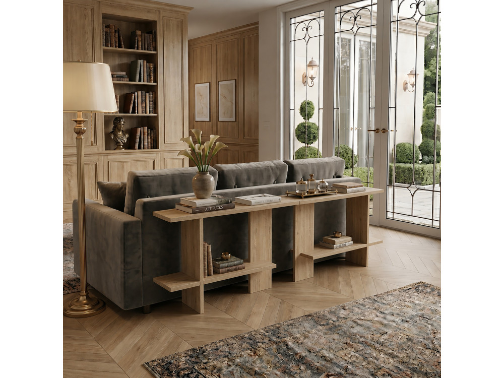 "Essenziale" Wooden Side Table - 80 x 30 x 55 cm - Sapphire Oak