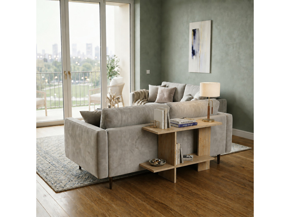 "Essenziale" Wooden Side Table - 80 x 30 x 55 cm - Sapphire Oak
