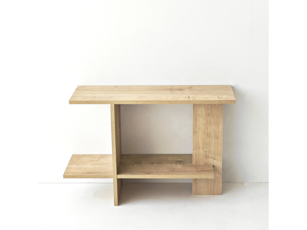 "Essenziale" Wooden Side Table - 80 x 30 x 55 cm - Sapphire Oak