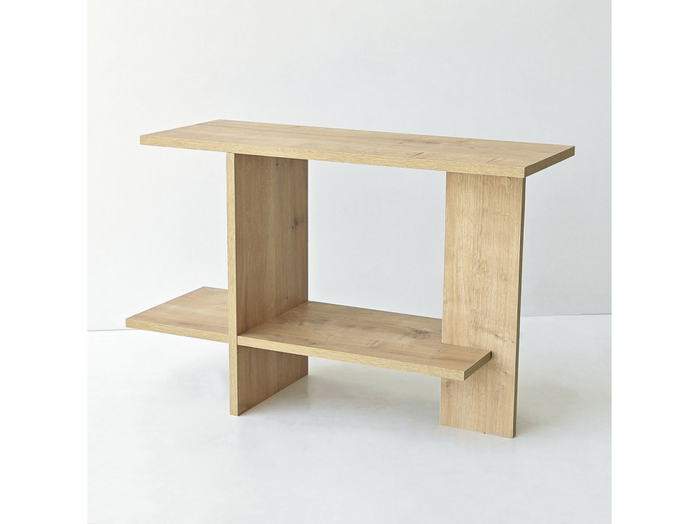 "Essenziale" Wooden Side Table - 80 x 30 x 55 cm - Sapphire Oak