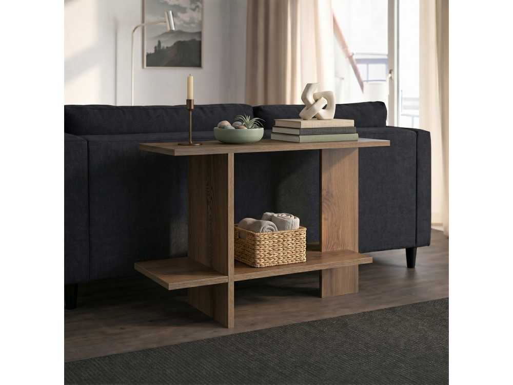 "Essenziale" Wooden Side Table - 80 x 30 x 55 cm - Brown