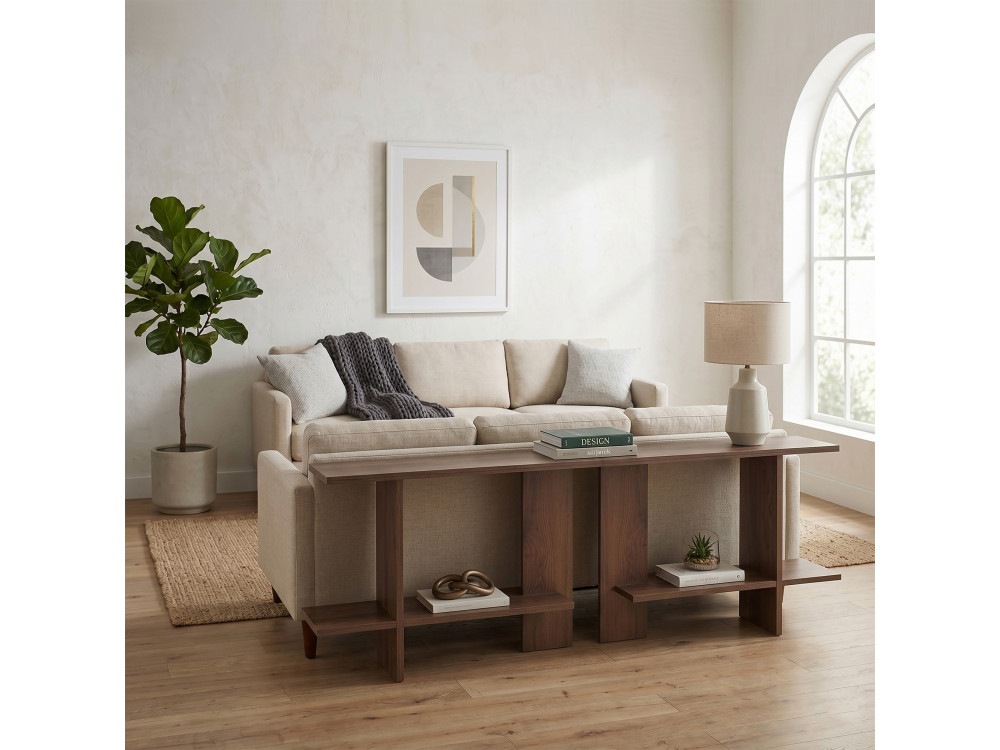 "Essenziale" Wooden Side Table - 80 x 30 x 55 cm - Brown