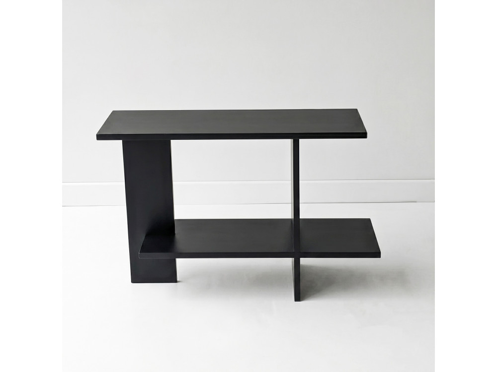 "Essenziale" Wooden Side Table - 80 x 30 x 55 cm - Black