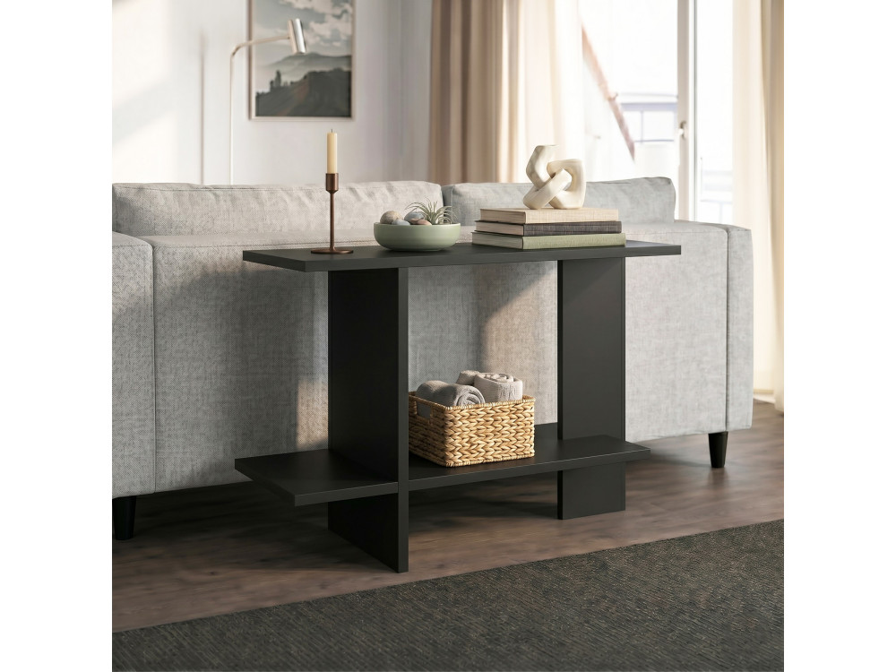 "Essenziale" Wooden Side Table - 80 x 30 x 55 cm - Black