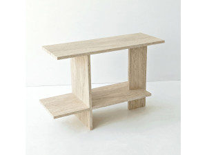 "Essenziale" Wooden Side Table - 80 x 30 x 55 cm - Travertine
