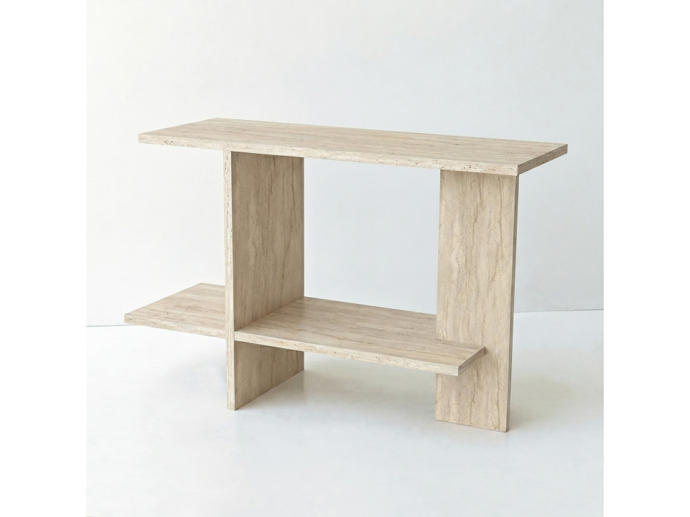 "Essenziale" Wooden Side Table - 80 x 30 x 55 cm - Travertine